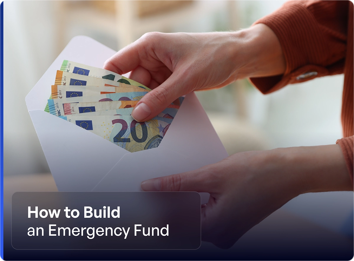 How To Build An Emergency Fund A woman putting emergency fund euro notes into a white envelope at home